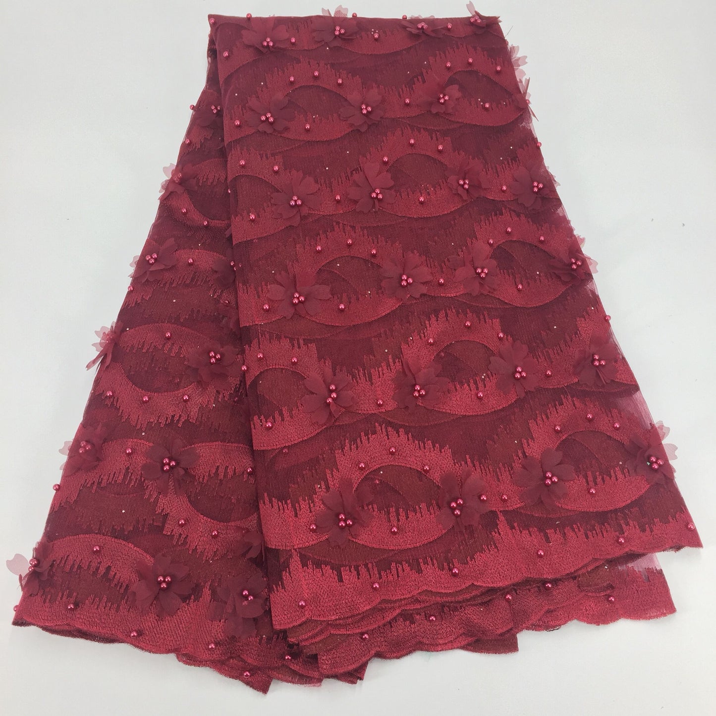 2025 Nigerian Embroidered  Lace Fabric High Quality 5 Yards African Lace Fabric Lace Wedding Dress for Women party Dress .DIY SEWING