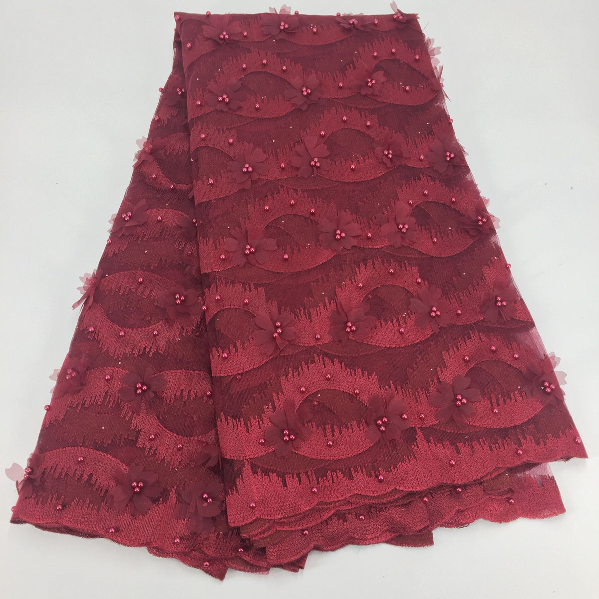 2025 Nigerian Embroidered African Lace Fabric for Wedding - No. 106, 5 Yards