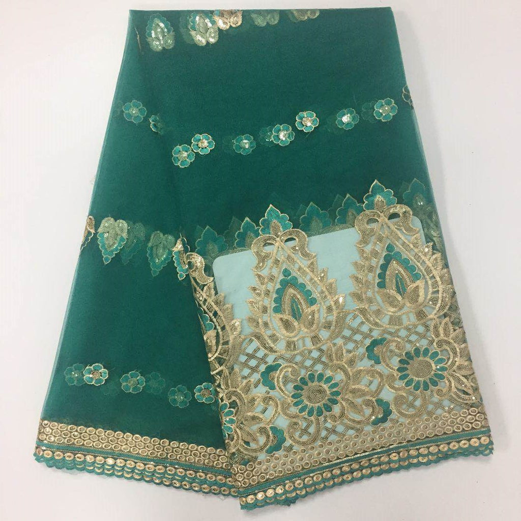 Nigerian Embroidered African Lace Fabric for Wedding - No. 024, 5 Yards