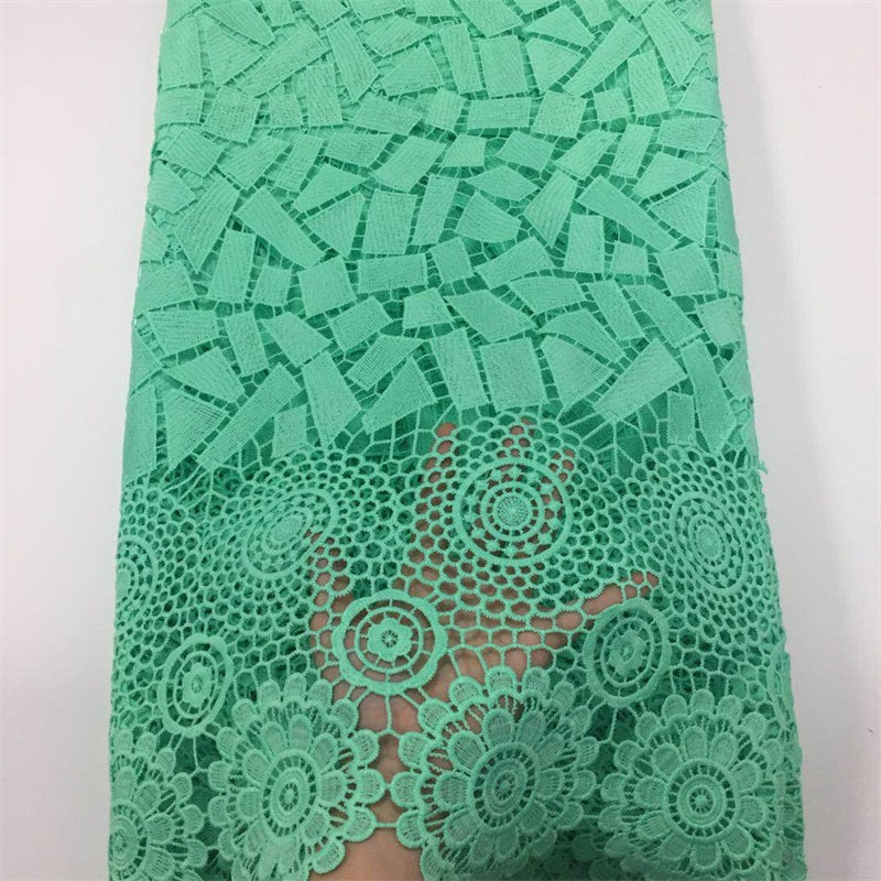 2025 Nigerian Embroidered African Lace Fabric for Wedding - No. 021, 5 Yards