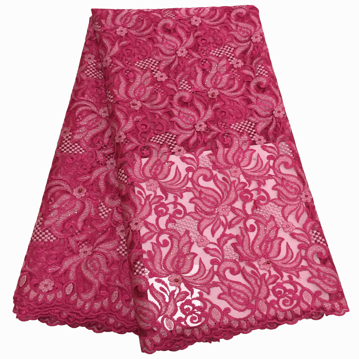 2025 Nigerian Embroidered African Lace Fabric for Wedding - No. 029, 5 Yards