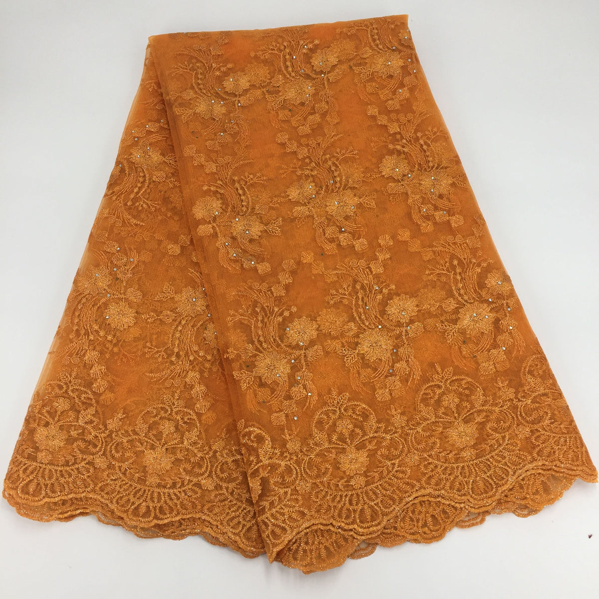 2025 Nigerian Embroidered African Lace Fabric for Wedding - No. 163, 5 Yards