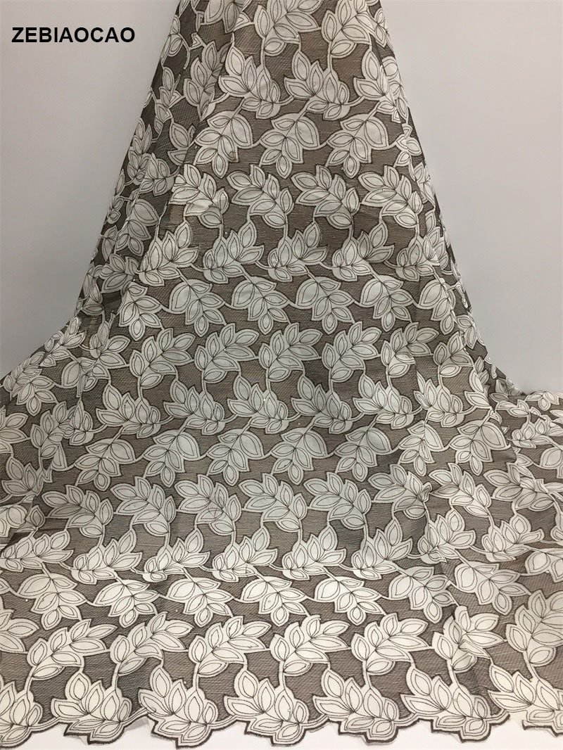 2025 Nigerian Embroidered African Lace Fabric for Wedding - No. 030, 5 Yards