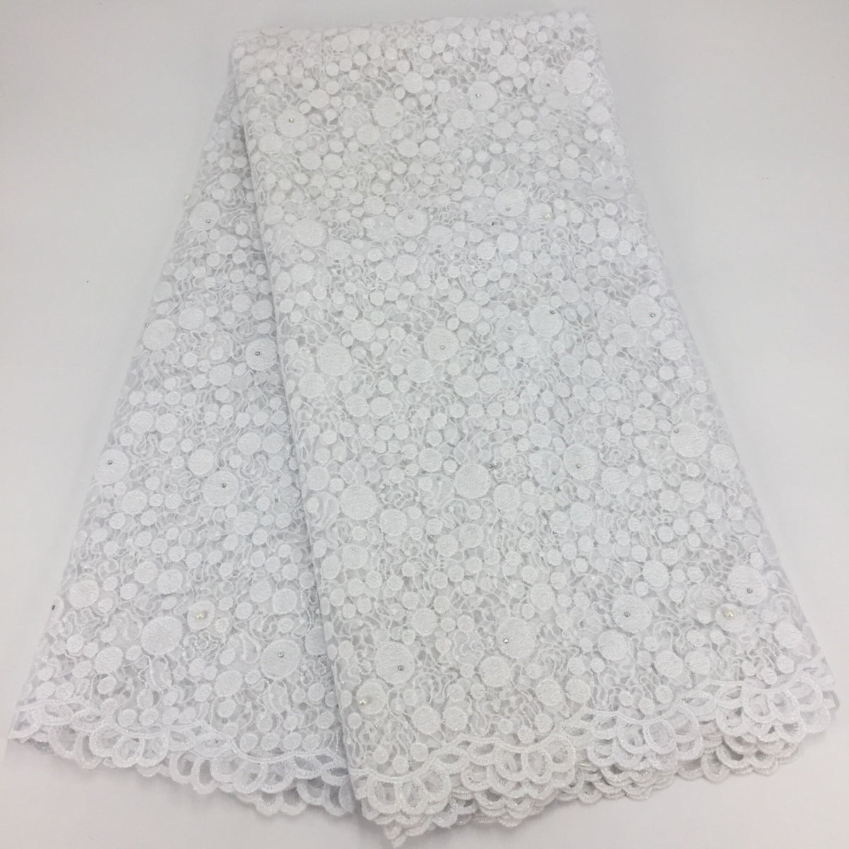 2025 Nigerian Embroidered African Lace Fabric for Wedding - No. 110, 5 Yards