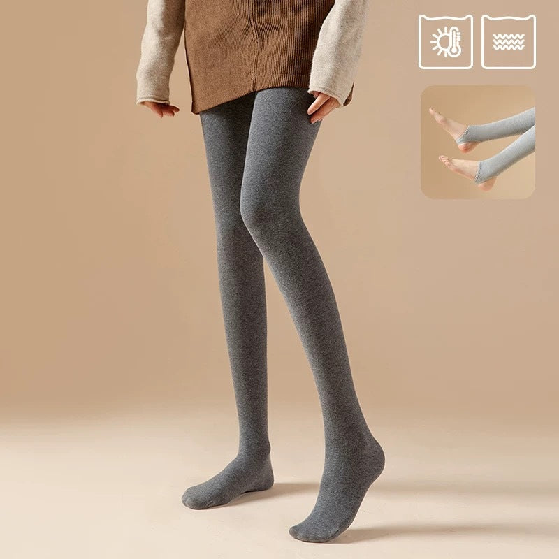 Women's Striped Fleece-Lined Leggings, Thick Warm Vertical Stripe Slimming Full-Length Leggings for Fall & Winter