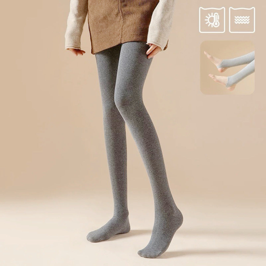 Women's Striped Fleece-Lined Leggings, Thick Warm Vertical Stripe Slimming Full-Length Leggings for Fall & Winter