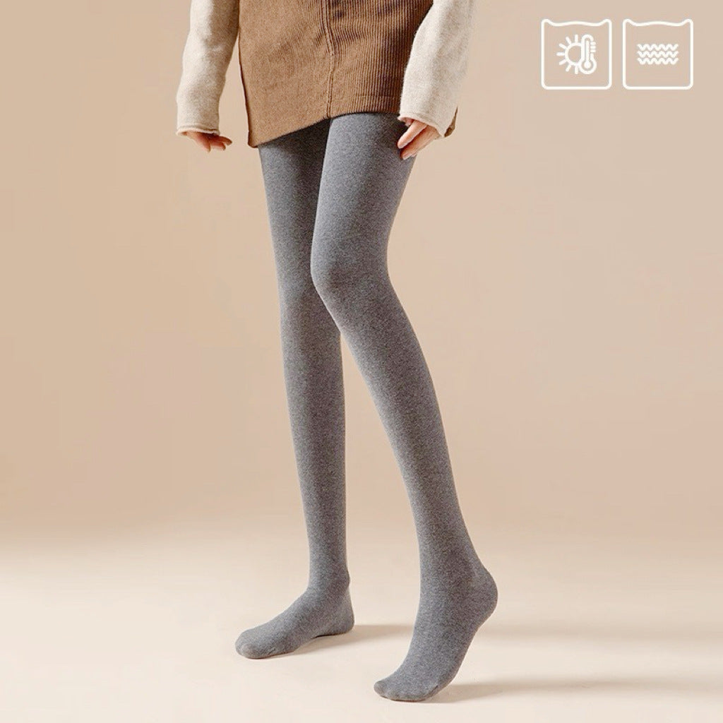 Women's Striped Fleece-Lined Leggings, Thick Warm Vertical Stripe Slimming Full-Length Leggings for Fall & Winter