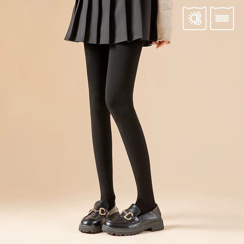 Women's Striped Fleece-Lined Leggings, Thick Warm Vertical Stripe Slimming Full-Length Leggings for Fall & Winter