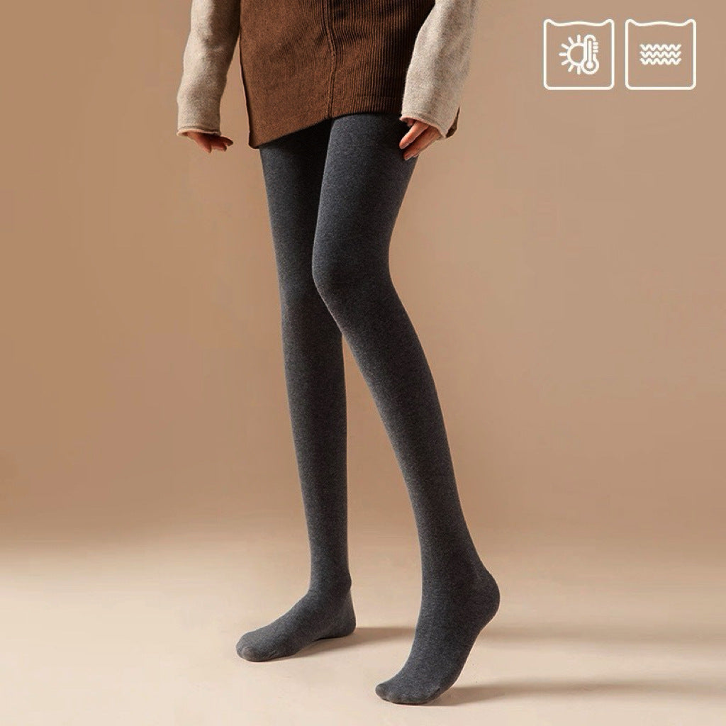 Women's Striped Fleece-Lined Leggings, Thick Warm Vertical Stripe Slimming Full-Length Leggings for Fall & Winter