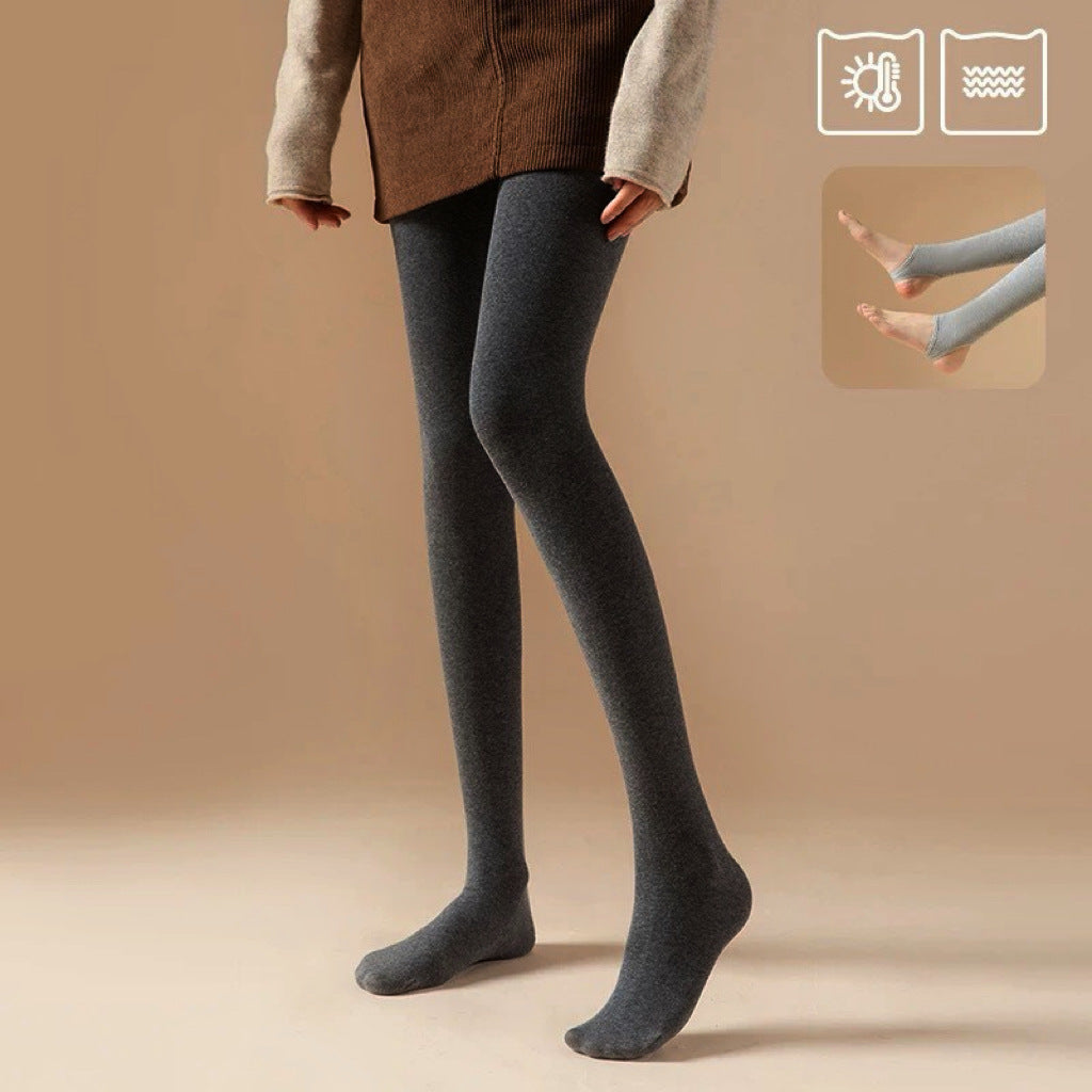 Women's Striped Fleece-Lined Leggings, Thick Warm Vertical Stripe Slimming Full-Length Leggings for Fall & Winter