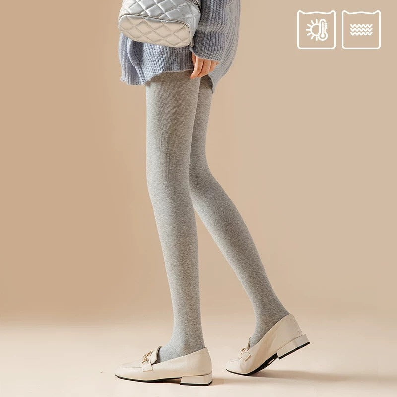 Women's Striped Fleece-Lined Leggings, Thick Warm Vertical Stripe Slimming Full-Length Leggings for Fall & Winter