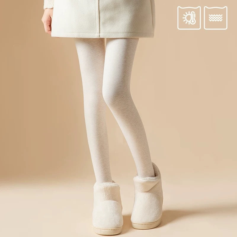 Women's Striped Fleece-Lined Leggings, Thick Warm Vertical Stripe Slimming Full-Length Leggings for Fall & Winter