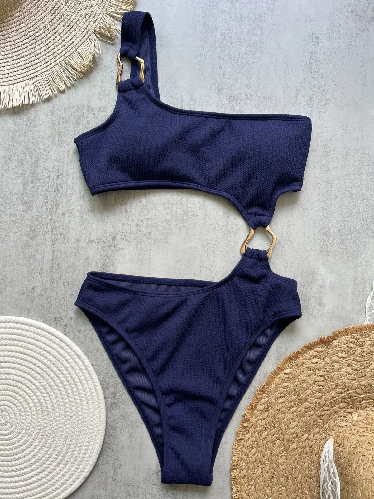 Women One Piece Swimsuit Sexy Single Shoulder Irregular One Bathing Suit Bikini New Summer Swimwear Bikini Sets