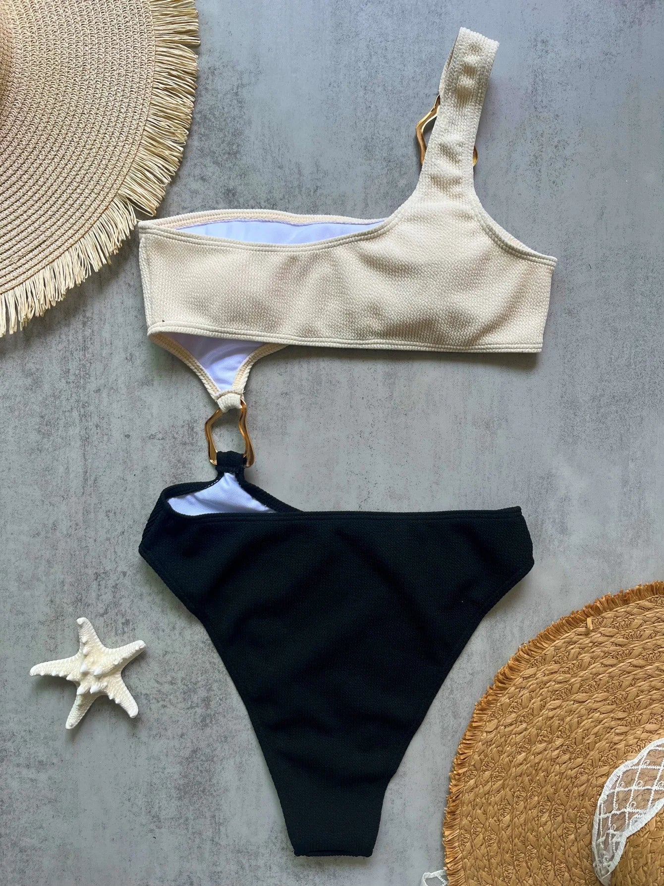 Women One Piece Swimsuit Sexy Single Shoulder Irregular One Bathing Suit Bikini  2025 New Summer Swimwear Bikini Sets