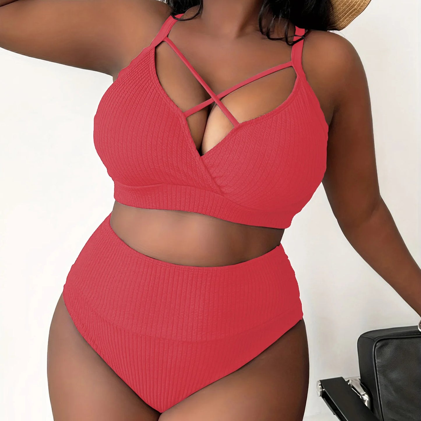 Plus Size Swimsuit Women Big Breast Bikini Set 2024 Sexy Two Pieces Bikinis High Waisted Swimwear Brazilian Bathing Suit