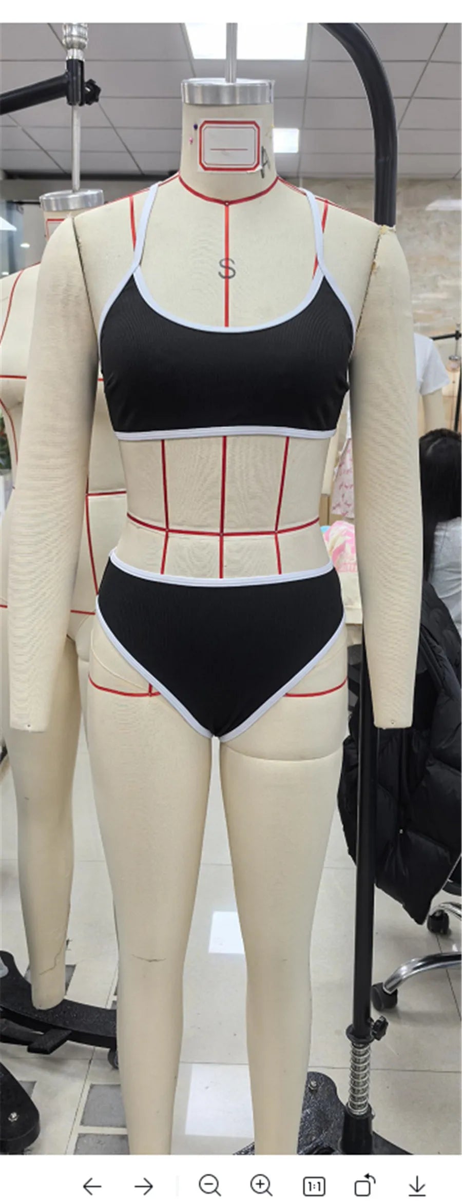 Women 2-Piece Bikini Set Contrast Colors Cross Straps Bra and Elastic Panties Sets for Summer Beachwear Bathing Suit