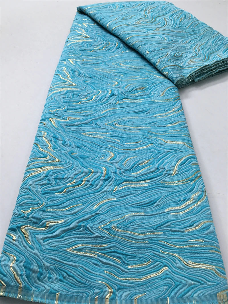 Kalume Luxury African Tulle Brocade Lace Fabric - French Gilding - 2african, 5 Yards