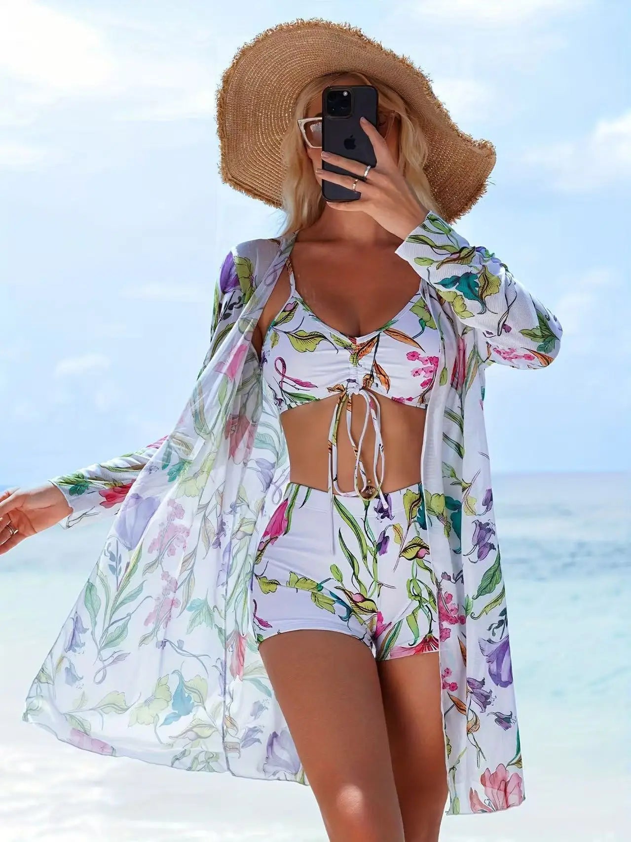 New 2025 Swimsuits Tankini Sets Female Swimwear Push Up For Beach Swim Wear Three-Piece Bathing Suits Pool Women's Swimming Suit