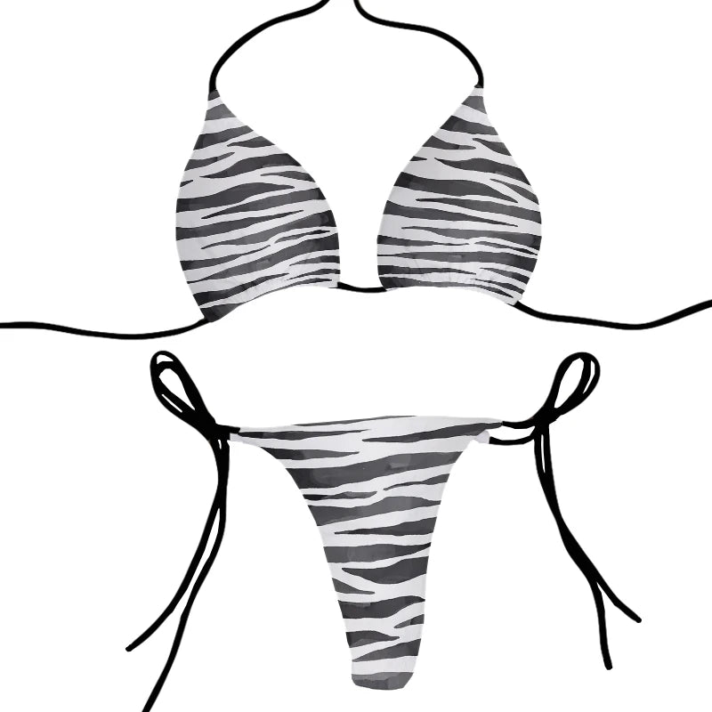 Animal Printed Summer Swimsuit Women Sexy Bikini Underpants Thong G-Strings Swimming Trunks Beachwear Bathing Female Sexy Swims