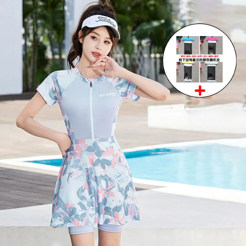 Conservative Women's Bikini Set One Piece Swimsuit plus Size Body Covering Swimwear Comfortable plus Size Beachwear