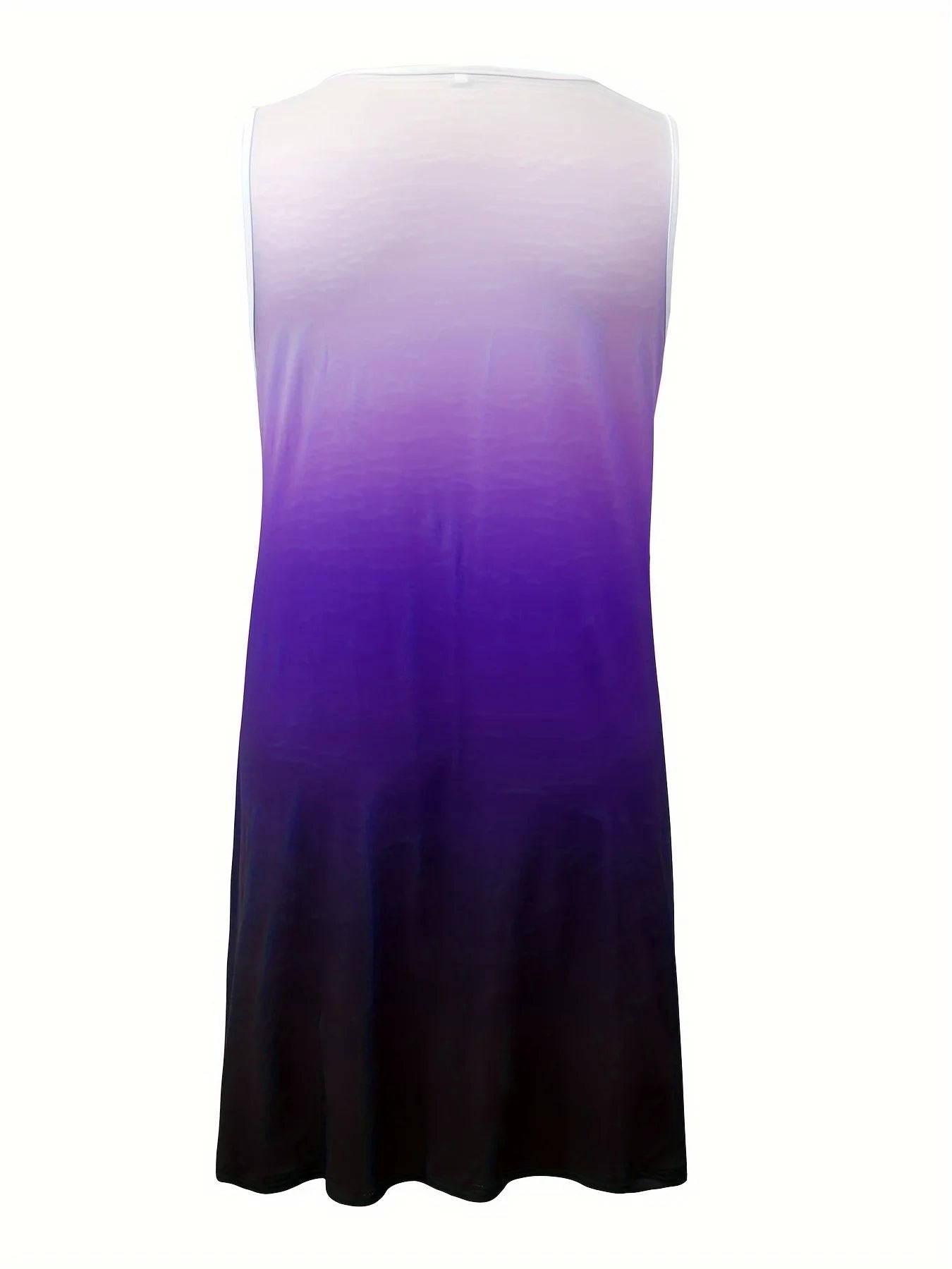 Plus Size Gradient Color Print Dress Vacation V Neck Tank Dress For Spring & Summer Women's Plus Size Clothing Sleeveless Dress