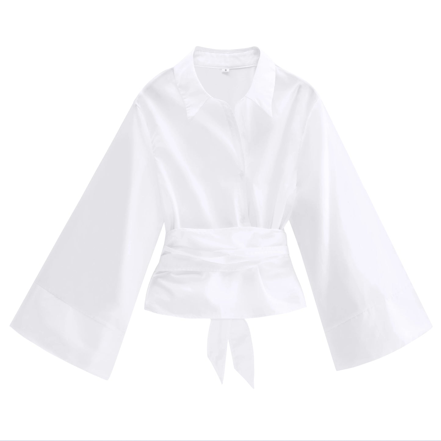 2025 Summer Women’s Poplin Bow Tie Shirt, Multi-Color Casual Turn-Down Collar Double-Placket Blouse, Wrinkle-Resistant Chic Top