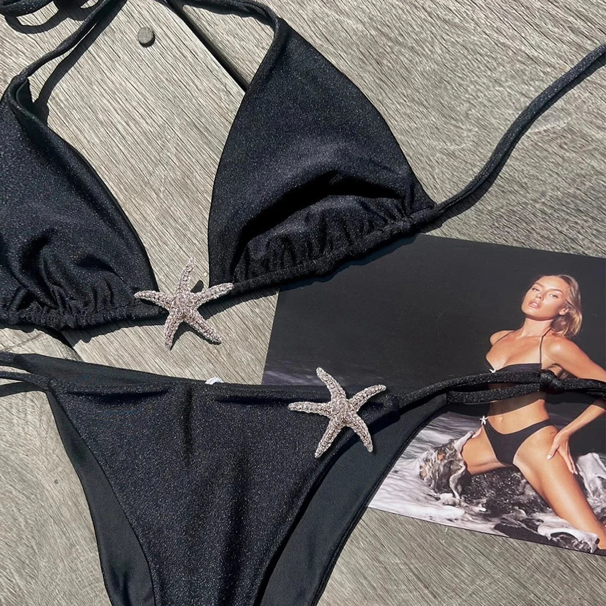 Sexy Bikini Swimsuit Women Swimwear Halter Bikinis Set Push Up Bathing Suit Solid Swimming Suit Biquini Female