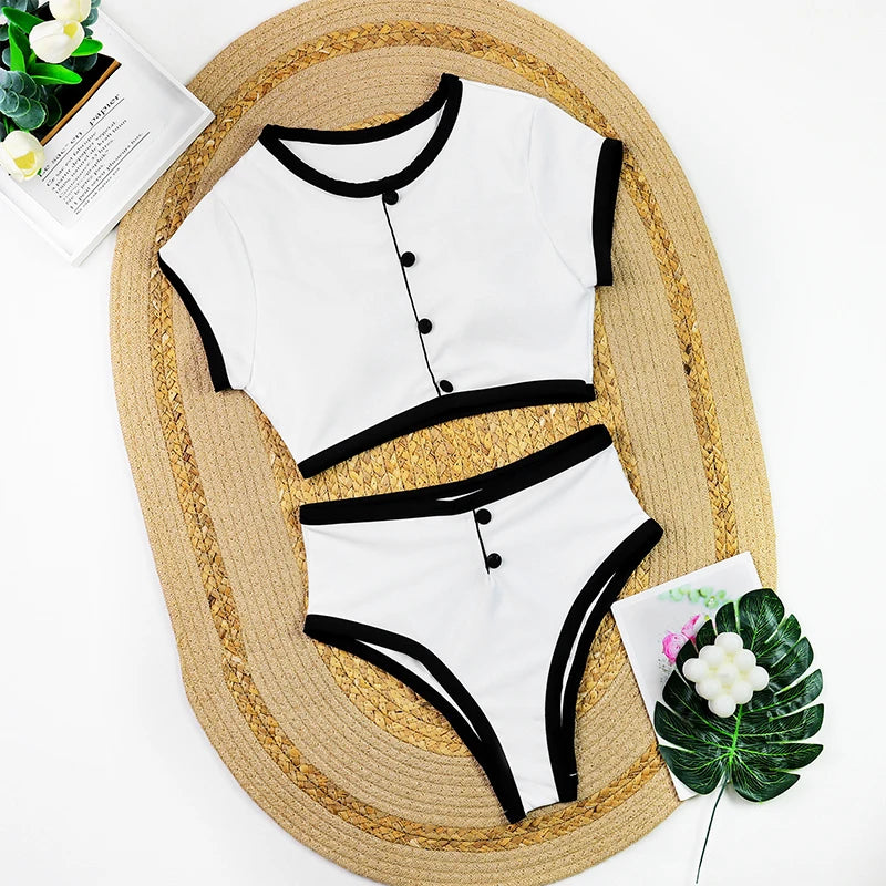 High Waist Bikinis 2025 Sexy Women Swimsuits Female Swimwear Bikini Set Bathing Suit Swimming Suits Beachwear Thong Biquini