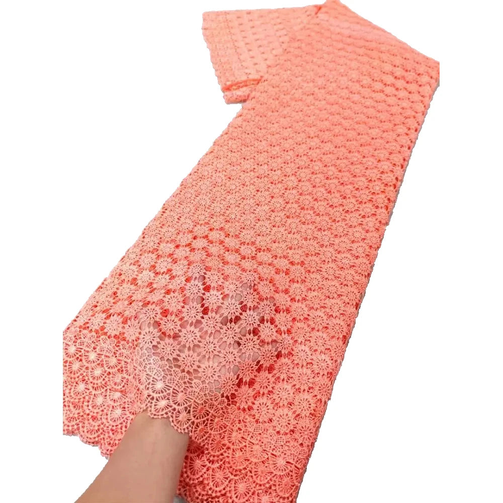 African Milk Silk Lace Fabric 2025 - Water Soluble Mesh - XY51, 5 Yards