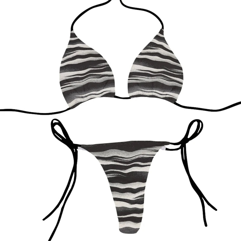 Animal Printed Summer Swimsuit Women Sexy Bikini Underpants Thong G-Strings Swimming Trunks Beachwear Bathing Female Sexy Swims