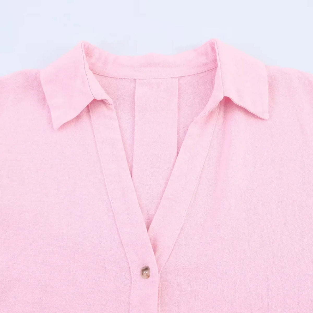 PB&ZA Summer New Women's Commuter Versatile Linen Blended Wide Sleeve Lapel Casual Striped Shirt