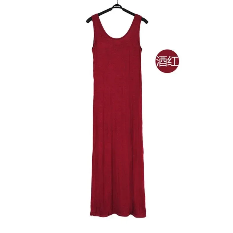 Backless Sleeveless Tank top Dress Women Slim Midi Long Bodycon Dresses