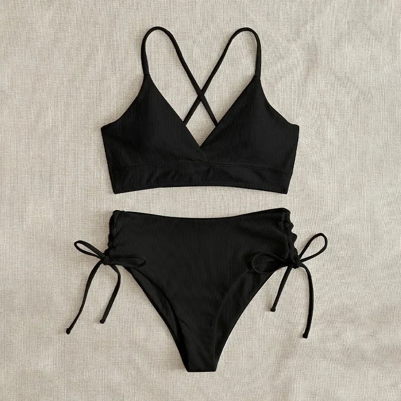 Sexy Bandage High Waist Brazilian Bikinis Sets Swimsuit Swimwear Swimming Suit for Women  New Bikini Mujer Biquinis
