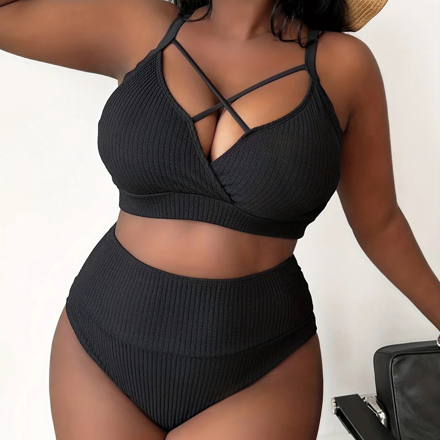 Plus Size Swimsuit Women Big Breast Bikini Set 2024 Sexy Two Pieces Bikinis High Waisted Swimwear Brazilian Bathing Suit