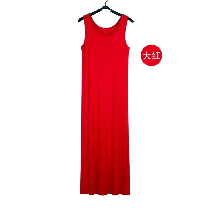 Backless Sleeveless Tank top Dress Women Slim Midi Long Bodycon Dresses