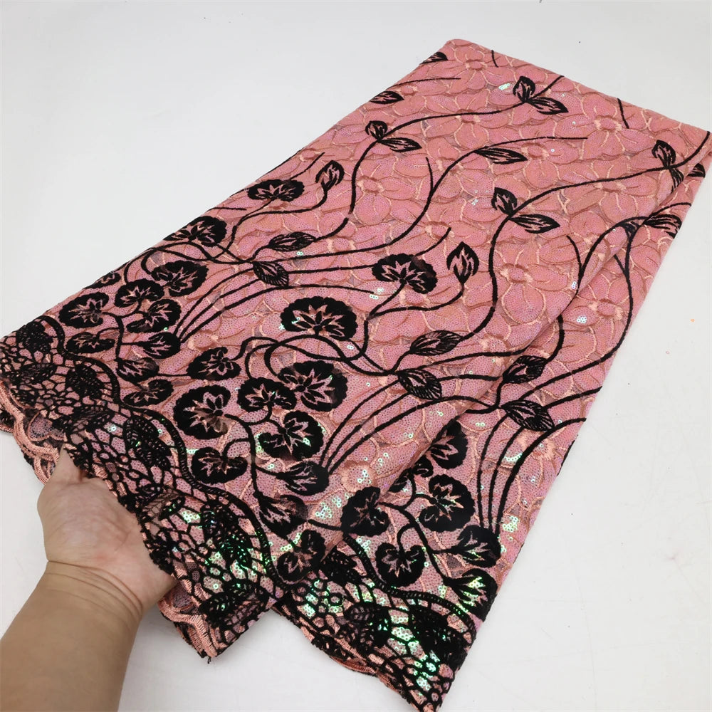 2025 African Nigerian Tulle Lace Fabric - French Net Mesh - LY4126, 5 Yards