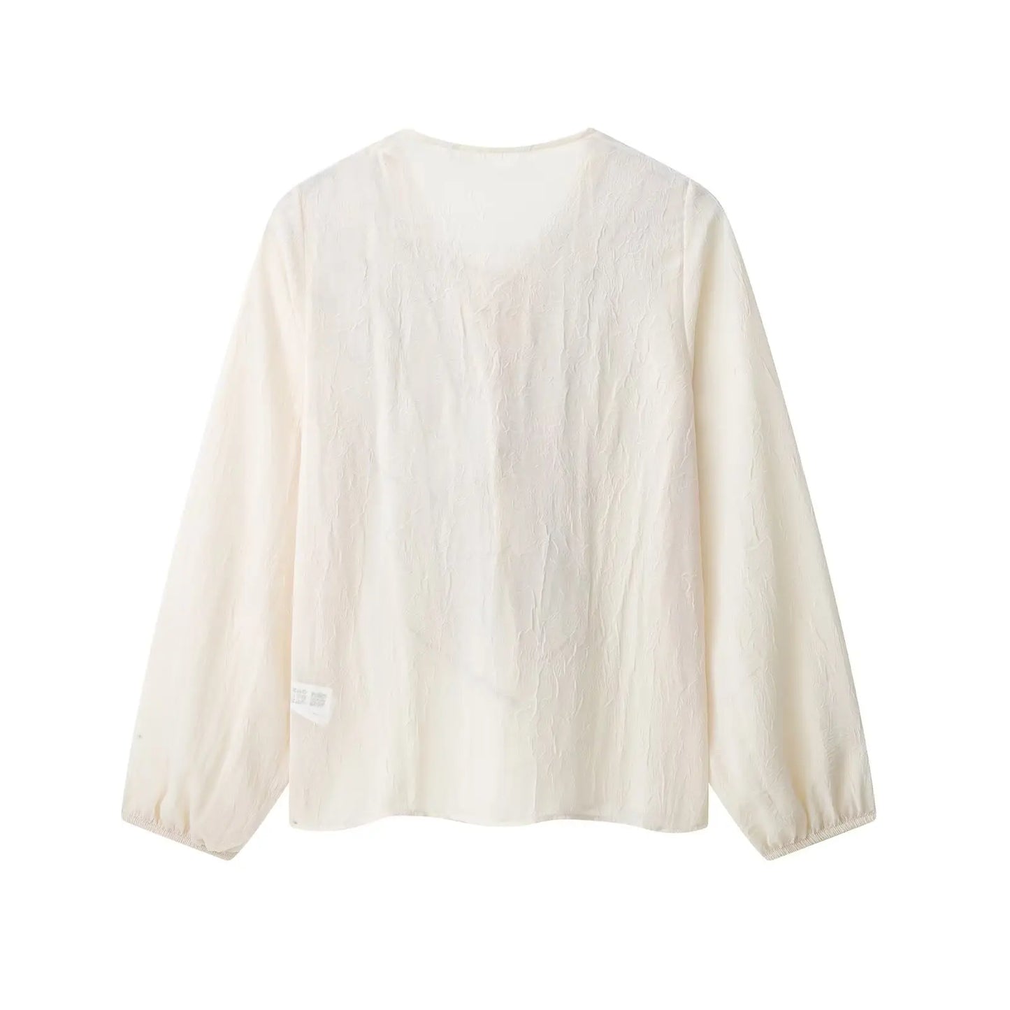 Zevity New Women Fashion V Neck Cascading Ruffles Black Line Eding Smock Blouse Female Long Sleeve Shirt Blusas Chic Tops LS9356