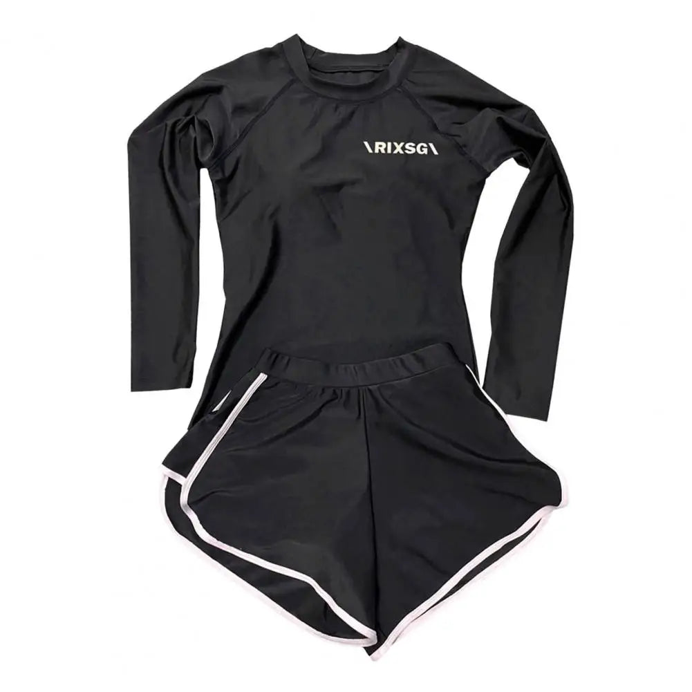 2 Pcs/Set Unisex Swimsuit Breathable Leaf Print Wetsuit Pockets Couple Surfing Clothes Diving Bathing Suit Water Sport Swimwear