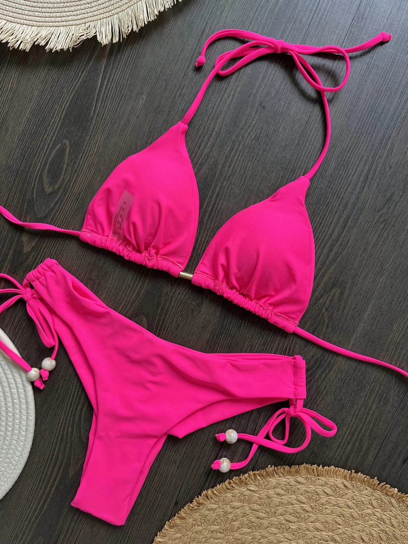 Sexy Yellow Bikini Set 2025 Women Halter Pleate Push Up Bra High Waist Swimsuit Brazilian Beach Bathing Suit Two Piece Swimwear