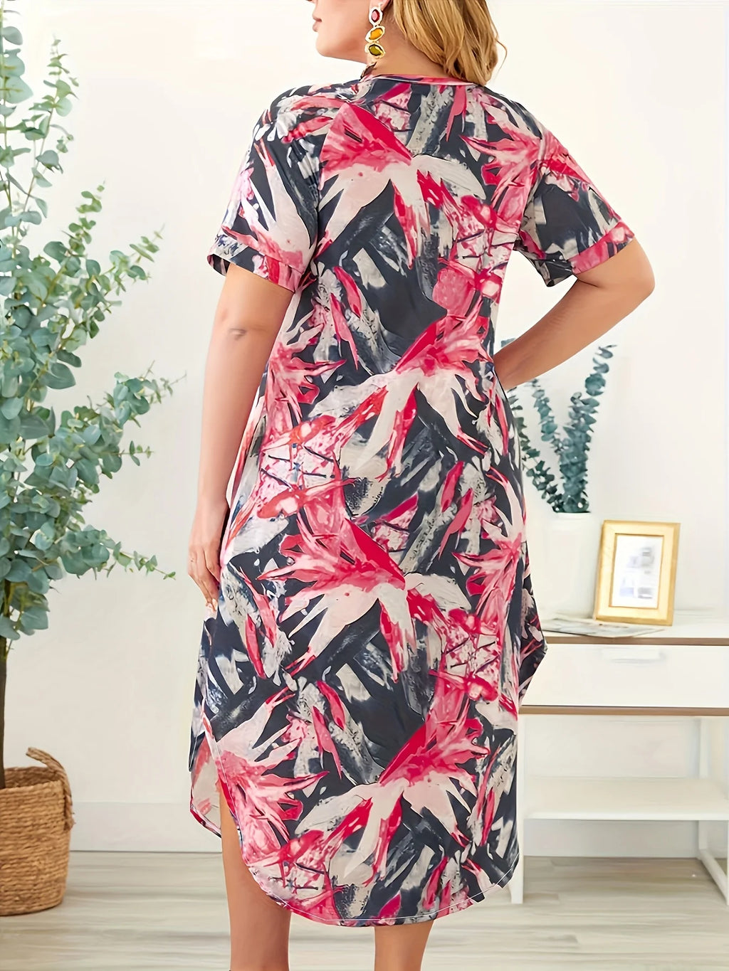 Women Plus Size Woven Dress