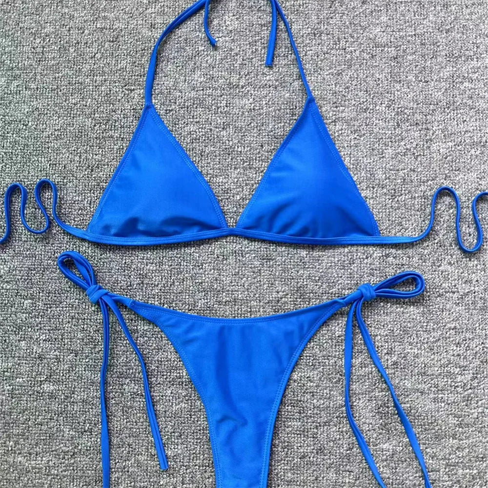 Micro String Extrem Bikini Backless Swimsuit Push Up Triangle Tangas Women Swimwear Y2k Brazilian Beachwear Bathing Suit Bikinis
