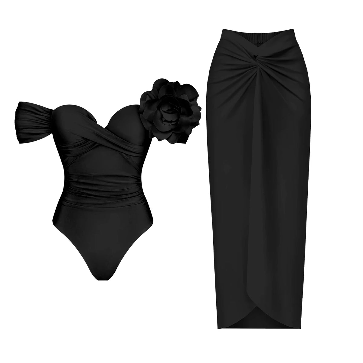 3D Flower Bikini Set Brazilian Biquini Low Waist Swimwear Push Up SwimSuit Women Solid Swimwear Sexy Beach Wear Female