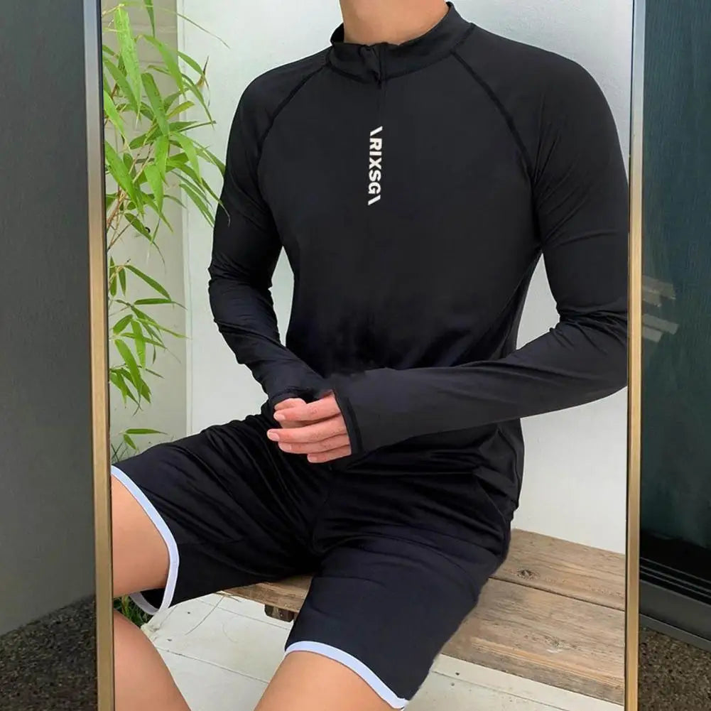 2 Pcs/Set Unisex Swimsuit Breathable Leaf Print Wetsuit Pockets Couple Surfing Clothes Diving Bathing Suit Water Sport Swimwear