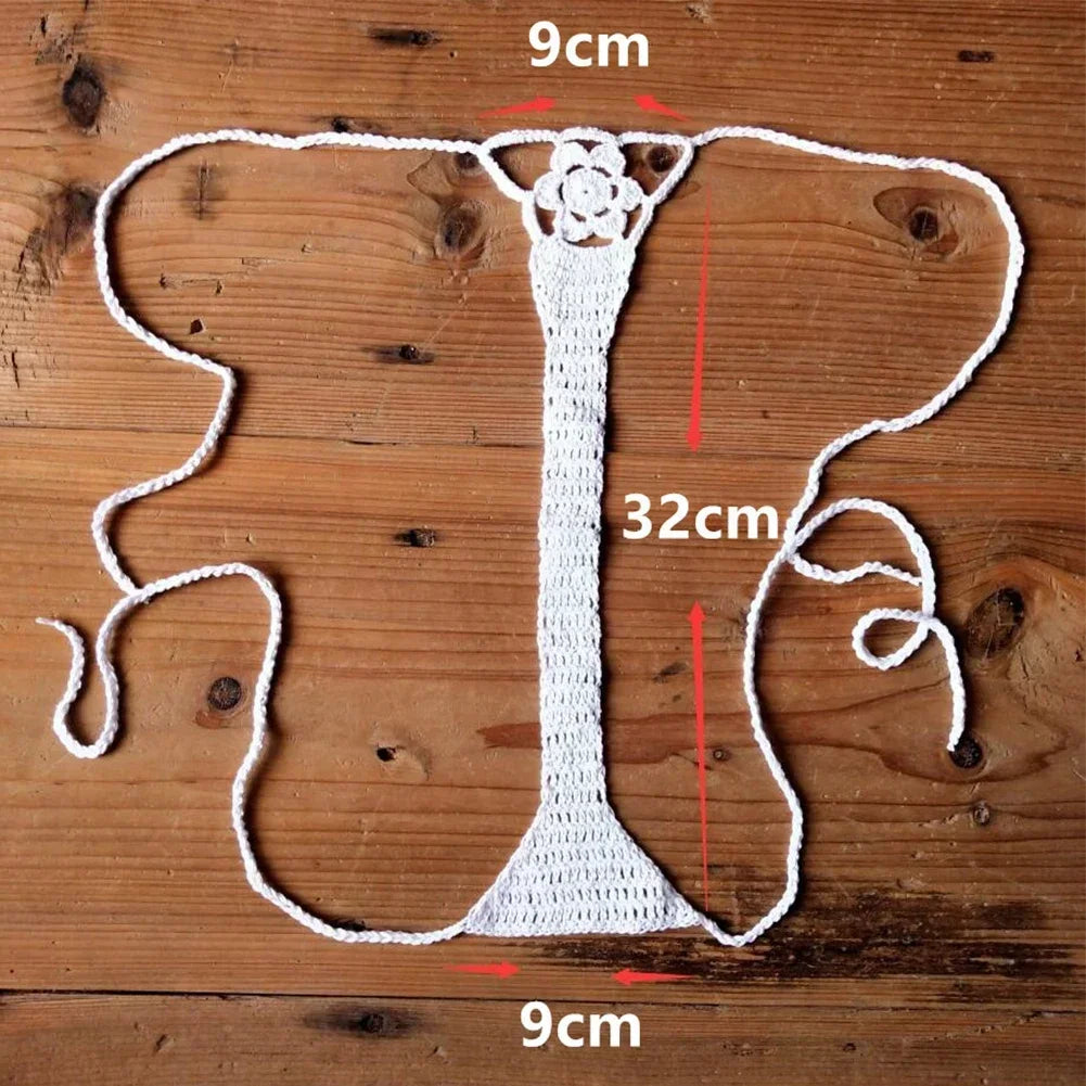 Crochet Bikini Set G-String Lace Up Thong Beach Swimwear Sexy Swimsuit Bra Set For Summer Swimming Party Holiday