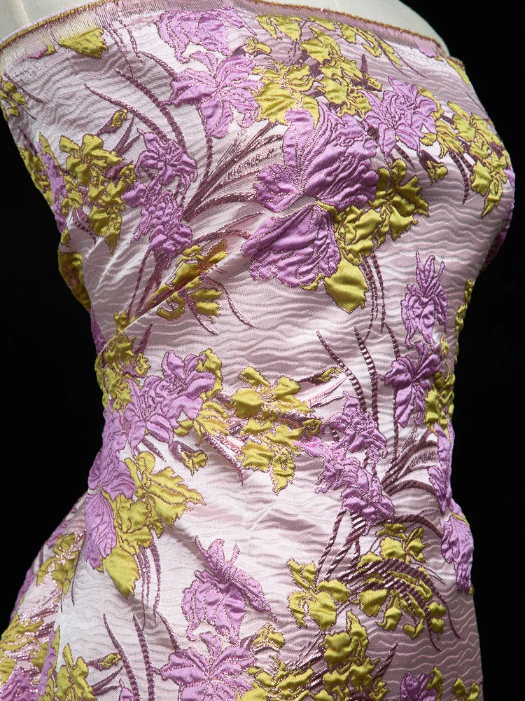 African Brocade Lace Fabrics 2025 Latest Nigerian French Tulle Damask Lace 5 Yards Jacquard For Sewing Women Party Dress A3326