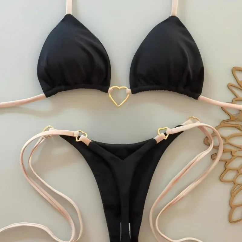 Micro Bikinis Push Up Women Swimsuits 2024 Sexy Swimwear Brazilian Bikini Set Thong Biquini Swim Suits Solid Beachwear Female
