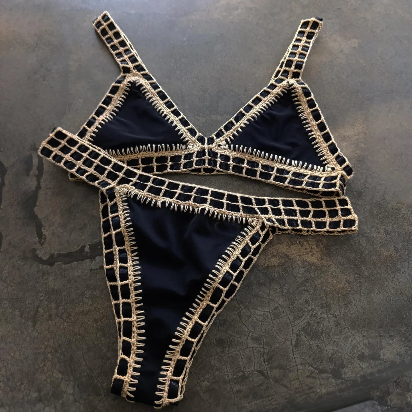 Pink Crochet Bikini 2025 Sexy Women Swimsuit Female Swimwear Micro Bikini Set Bandeau Swimming Suit Beachwear Brazilian Biquini