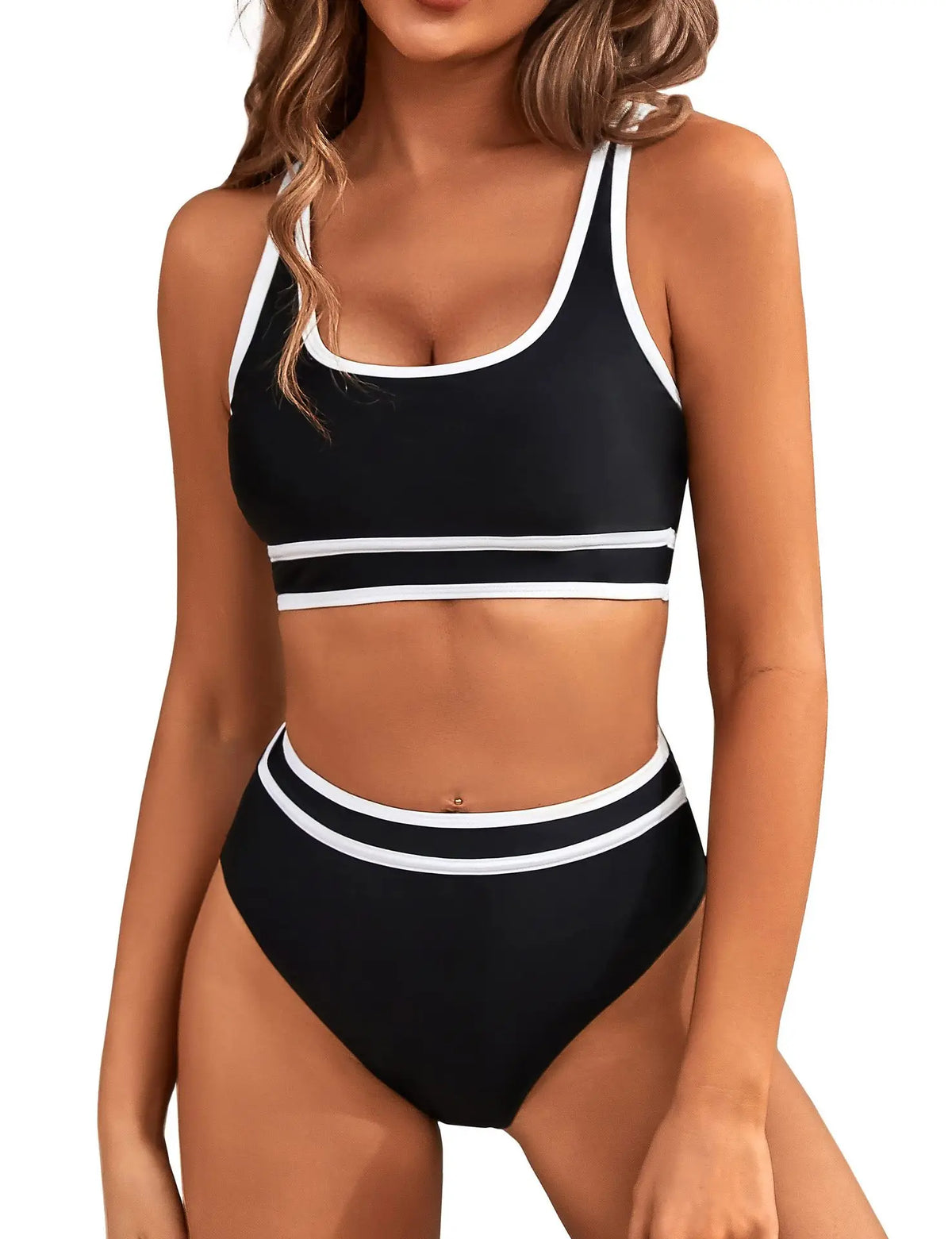Sexy Solid Bikini 2024 Mujer High Cut Pleate Women's Swimsuit Separate Beach Bathing Suit High Waist Swimwear Biquini New
