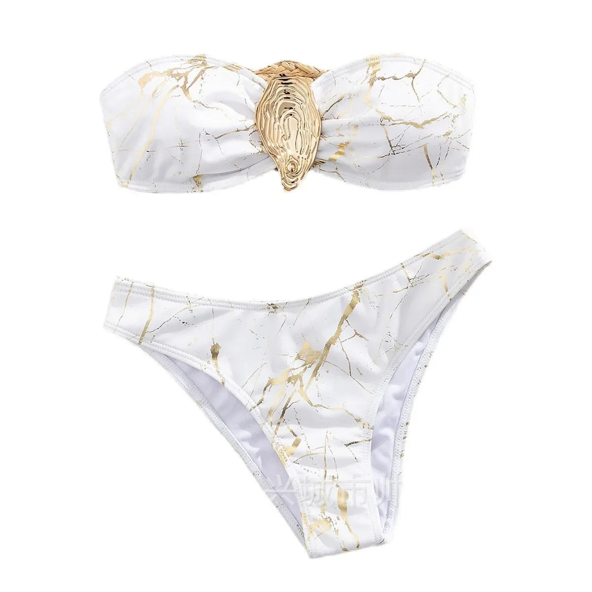 3D Decorative Bikini Swimming Suit Shell Pattern Sexy Separate Swimwear Set New Hot Sale Of The Season Cross-Border Fashion Wome
