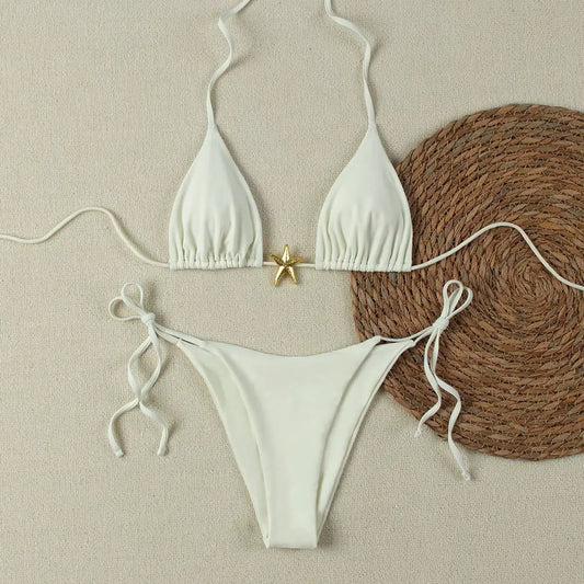Sexy Bikinis 2025 Swimsuit For Women Starfish Swimwear Brazilian Bikini Set Biquini Female Swimming Suit Print Beachwear